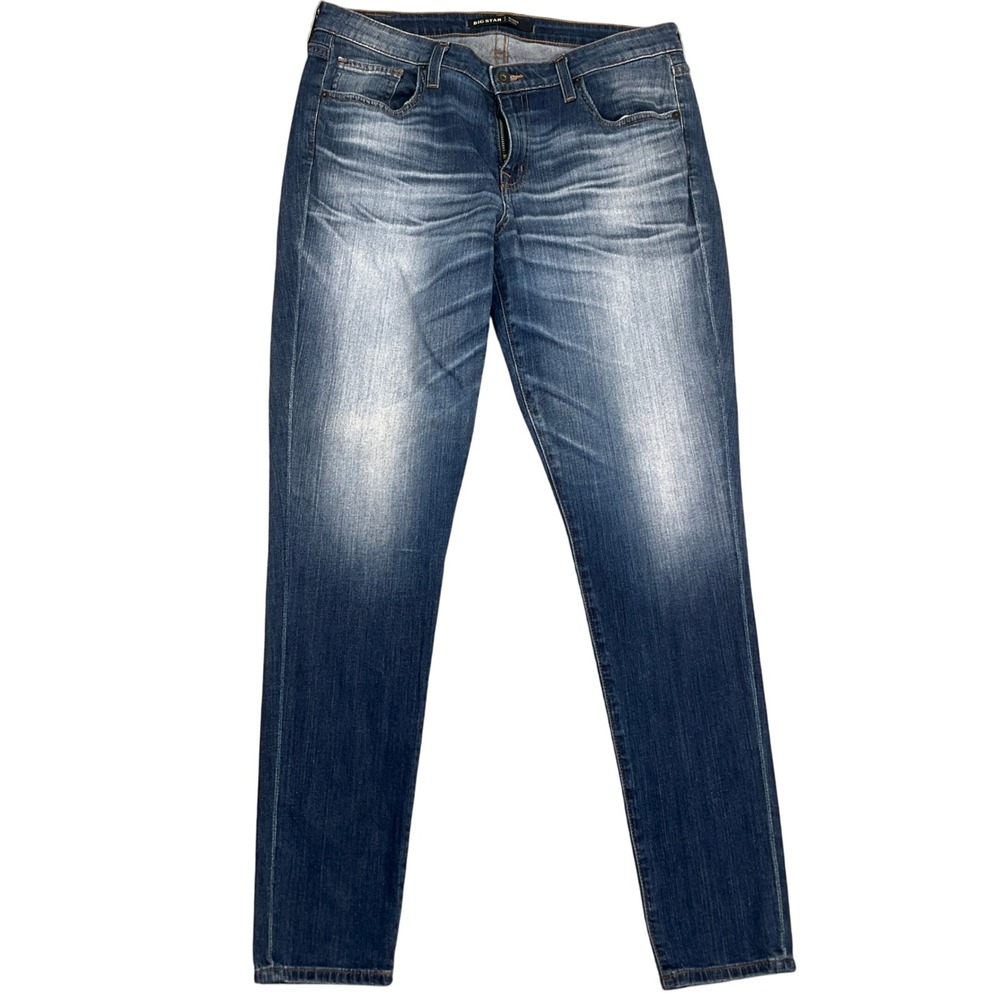 BIG STAR MADDIE Jeans Womens 30R Medium‎ Wash Distressed Skinny Stretch Cotton